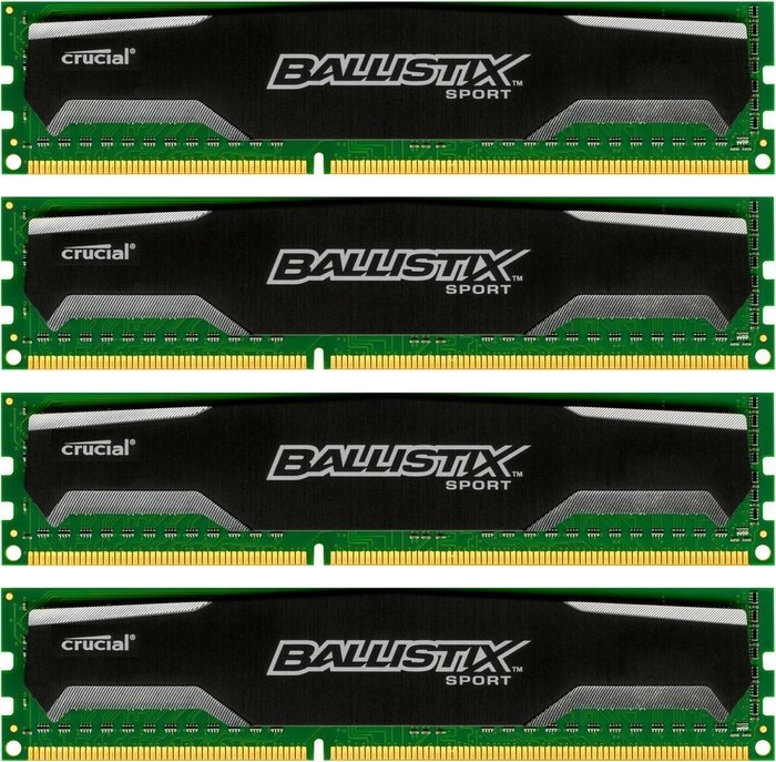 Crucial Ballistix Sport DIMM Kit 32GB, DDR3-1600, CL9-9-9-24