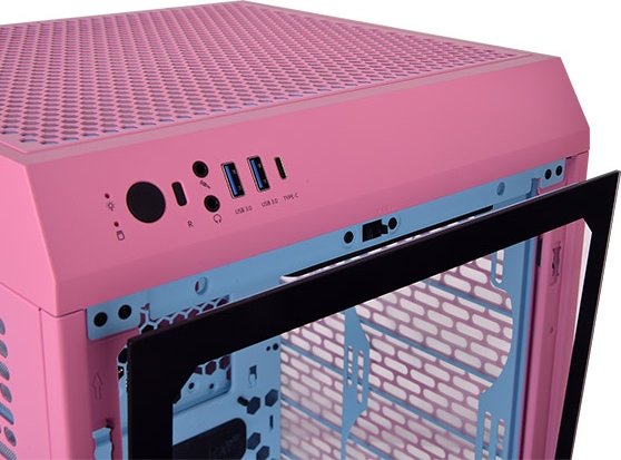 Thermaltake The Tower 200 Bubble Pink, różowy, szklane okno, mini-ITX