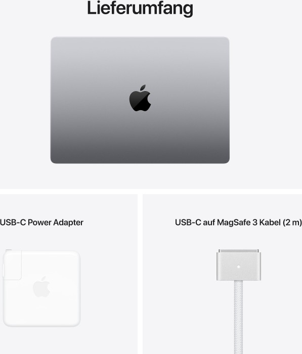 Apple MacBook Pro 14.2" Space Gray, M1 Pro - 8 Core CPU / 14 Core GPU, 16GB RAM, 512GB SSD, DE