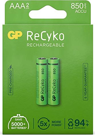 GP Batteries ReCyko Micro AAA Ni-MH 850mAh, sztuk 2