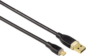 Hama Micro-USB-2.0-Kabel, vergoldet, doppelt geschirmt, 1.80m, schwarz