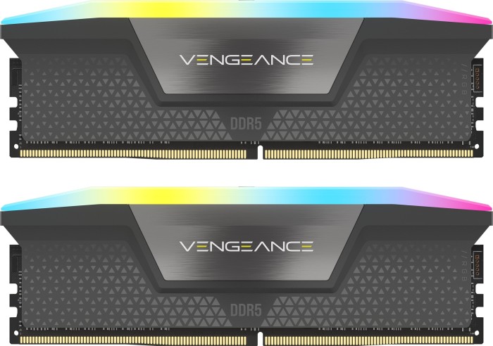 Corsair Vengeance RGB grau DIMM Kit 64GB, DDR5-6000, CL30-36-36-76, on-die ECC (CMH64GX5M2B6000Z30)