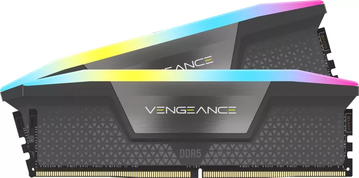 Corsair Vengeance RGB grey DIMM kit 64GB, DDR5-6000, CL30-36-36-76, on-die ECC