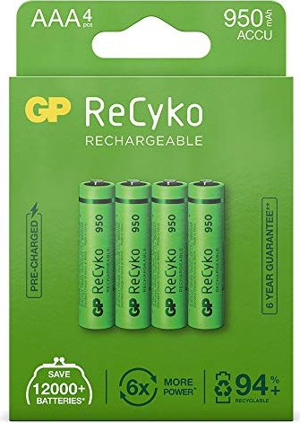GP Batteries ReCyko Micro AAA Ni-MH 950mAh, sztuk 4