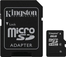 Kingston microSDHC 8GB Kit, Class 4
