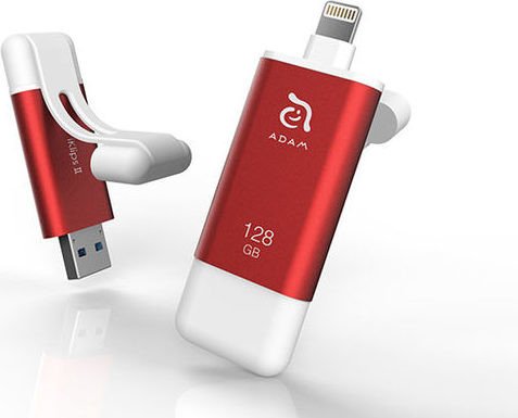 ADAM elements iKlips II czerwony 128GB, USB-A 3.0/Lightning