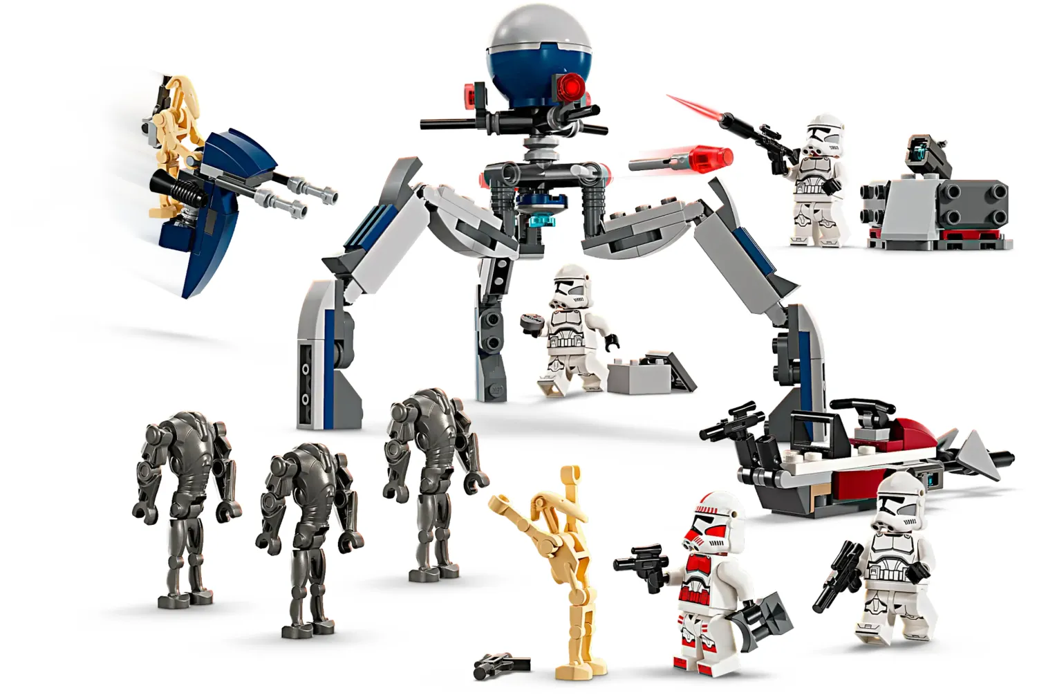 LEGO 75372 Clone Trooper & Battle Droid Battle Pack: 9 Figuren und jede  Menge Zubehör!