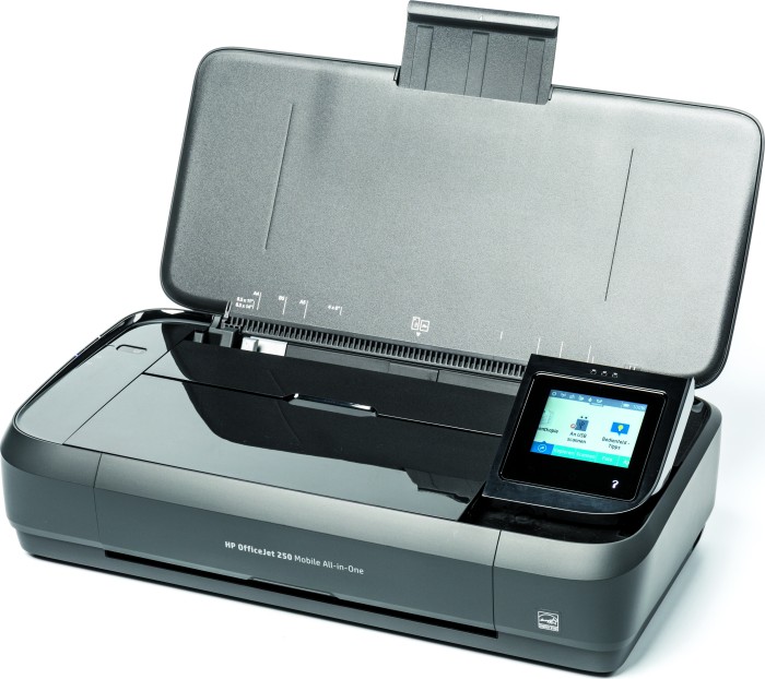 Drucker Scanner, Kopierer, WLAN, HP ePrint, Wifi Direct, USB, 4800 x 1200 dpi schwarz HP Officejet 250 mobiler Multifunktionsdrucker