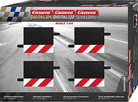 10 Carrera Abschluss Randstreifen für Digital 124/132 schwarz-weiß-rot 20598 NEU 