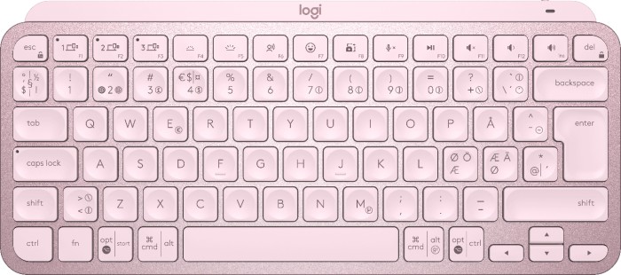 Logitech MX Keys Mini Rose, rosa, LEDs weiß, Logi Bolt, USB/Bluetooth, ND