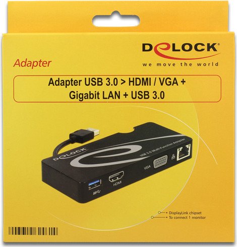 DeLOCK Adapter USB 3.0 auf HDMI/VGA + Gigabit LAN, USB 3.0