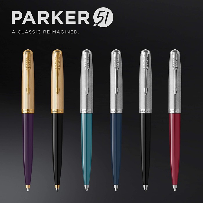 Parker 51 Teal Blue Resin Chrome Trim, Kugelschreiber, in Geschenkbox