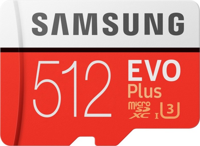 Samsung EVO Plus R100/W90 microSDXC 512GB Kit, UHS-I U3, Class 10