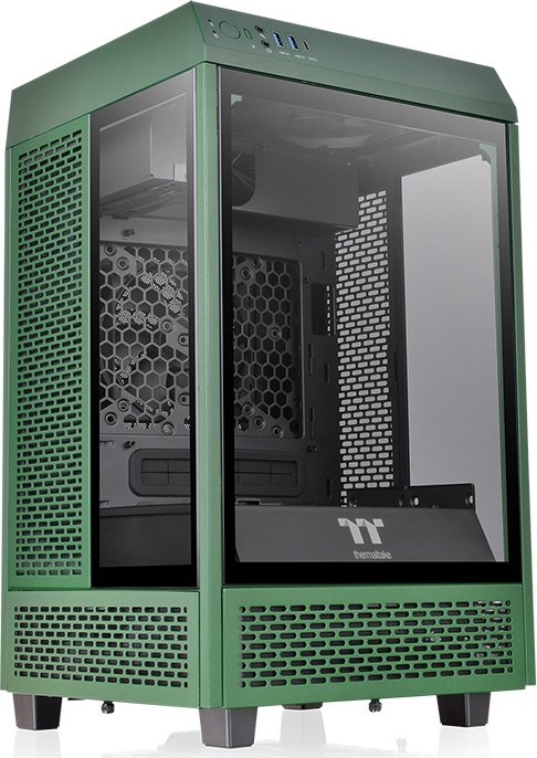 Thermaltake The Tower 100 Racing Green, zielony, szklane okno, mini-ITX