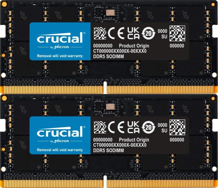 Crucial SO-DIMM Kit 64GB, DDR5-4800, CL40-39-39, on-die ECC