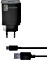 Cellularline USB Ladegerät 10W, schwarz, USB-A Buchse, inkl. USB-C Kabel (ACHKIT10WTYCK)