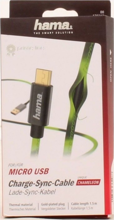 Hama Lade-/Datenkabel Chameleon USB-A/Micro-USB-B, 1.5m, grün
