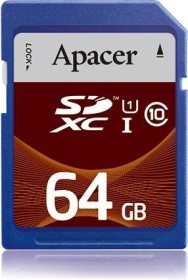 Apacer SDXC 64GB, UHS-I, Class 10