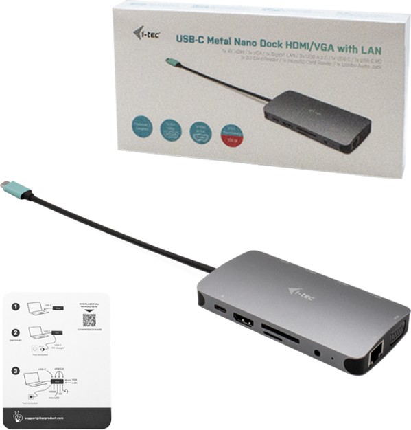 i-tec USB-C Metal Nano Dock, USB-C 3.0 [Stecker]