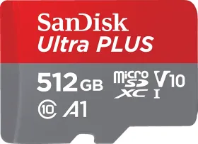 SanDisk Ultra PLUS R160 microSDXC 512GB Kit, UHS-I U1, A1, Class 10