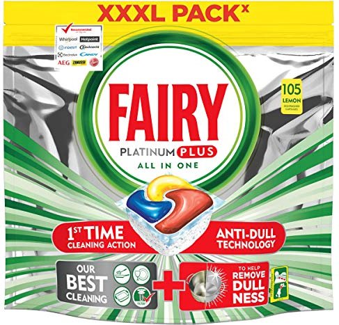 Fairy Platinum Plus All-In-One Lemon Tabs, 105 Stück ...