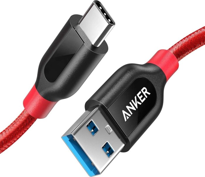 Anker Powerline+ USB 3.0 USB-C/USB-A-Kabel 0.90m rot