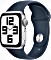 Apple Watch SE 2022 (GPS) 40mm silber mit Sportarmband M/L sturmblau (MRE23QF)