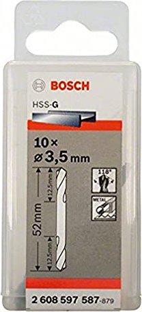 Bosch Professional HSS-G wiertła dwustronne 3.5x14x52mm, sztuk 10