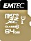 Emtec Gold+ R85/W21 microSDXC 64GB Kit, UHS-I U1, Class 10 (ECMSDM64GXC10GP)