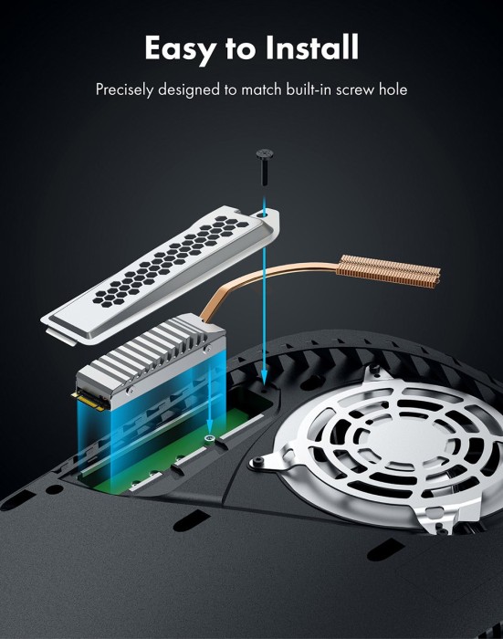 Graugear heatpipe-Chłodzenie do PS5 rozszerzenie pamięci, z pokrywa