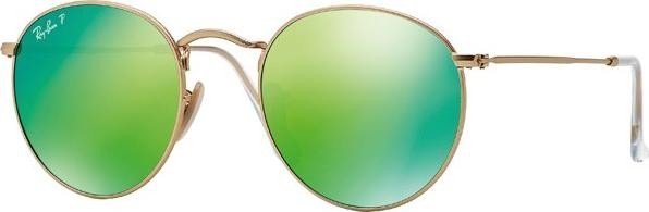 Ray-Ban RB3447 Round Metal 50mm gold/polarized green