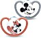 NUK Disney Mickey Mouse Space Schnuller, Silikon, 6-18M, grau/rot, 2er-Pack (10736749)