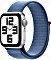 Apple Watch SE 2022 (GPS) 40mm silber mit Sport Loop winterblau (MRE33QF)