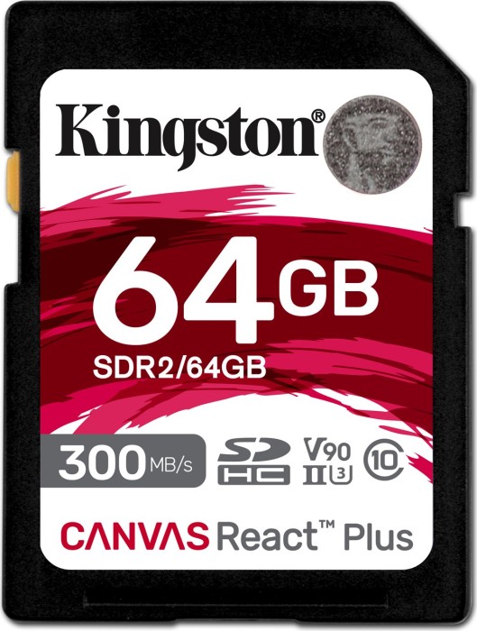 Kingston Canvas React Plus R300/W260 SDXC 64GB, UHS-II U3, Class 10