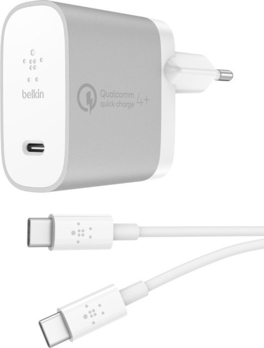 Belkin BoostCharge USB-C Quick Charge 4+ Netzladegerät silber