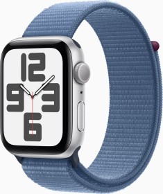 Apple Watch SE 2022 (GPS) 44mm silber mit Sport Loop winterblau