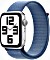 Apple Watch SE 2022 (GPS) 44mm silber mit Sport Loop winterblau (MREF3QF)