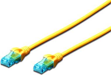 Digitus kabel patch, Cat5e, U/UTP, RJ-45/RJ-45, 5m, żółty