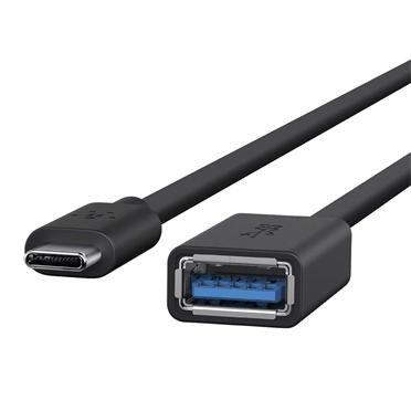 Belkin USB 3.0 kabel przejściówka, USB-A 3.0/USB-C 3.0, 0.1m