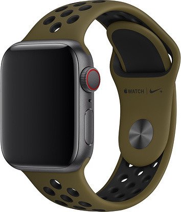 Apple Nike Sportarmband S/M und M/L für Apple Watch 40mm olivgrün/schwarz