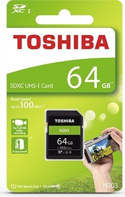 Toshiba High Speed N203 R100 SDXC 64GB, UHS-I U1, Class 10