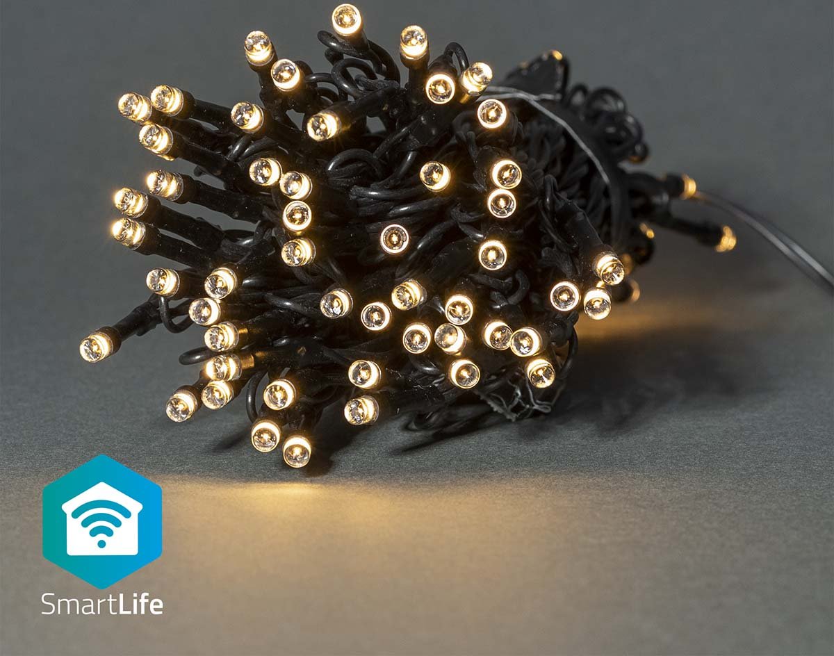SmartLife Dekorative LED, Schnur, Wi-Fi, Warmweiss