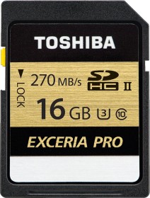 Toshiba Exceria Pro N501 R270/W250 SDHC 16GB, UHS-II U3, Class 10