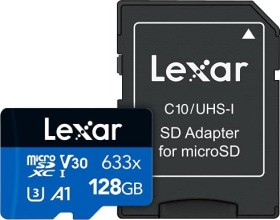 Lexar High-Performance 633x R95 microSDXC 128GB Kit, UHS-I, Class 10