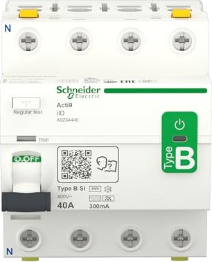 Schneider Electric Fehlerstrom-Schutzschalter Allstromsensitiv iID 4P 40A Typ B-SI 300mA
