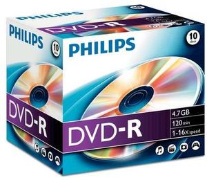 Philips DVD-R 4.7GB 16x, 10er Jewelcase