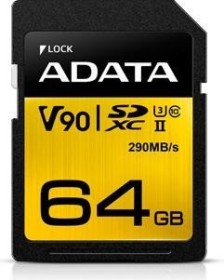ADATA Premier ONE R290/W260 SDXC 64GB, UHS-II U3, Class 10