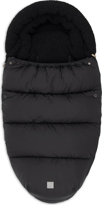 Jollein Manicotto Per Passeggino Nero: Coprigambe Invernale Impermeabile Con Aperture Cinture, Fodera Morbida Teddy