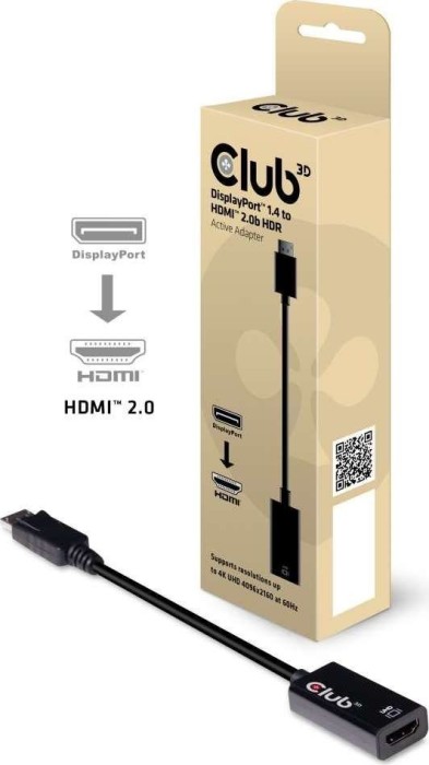 Club 3D DisplayPort 1.4 Stecker auf HDMI 2.0b Buchse