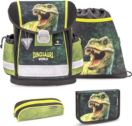 Belmil Classy Dinosaur Schultaschen-Set 4-tlg.